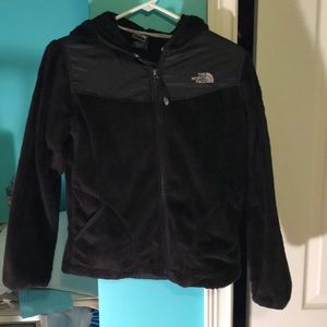 Black Fluffy North Face Jacket— Youth